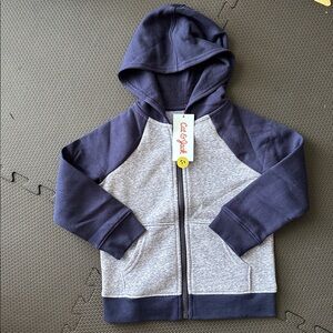 Cat & Jack Boys Full Zip Jacket Hood Navy Blue Charcoal Gray Hoodie Size 3T NWT